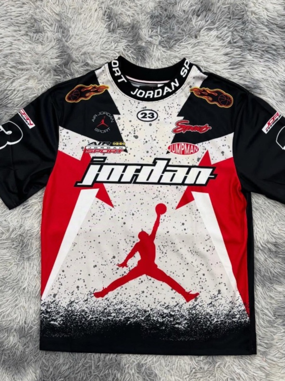Jordan Red, Black & White Graphic Jumpman Tee